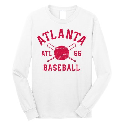 Atlanta Baseball ATL Vintage Brave Retro Long Sleeve Shirt