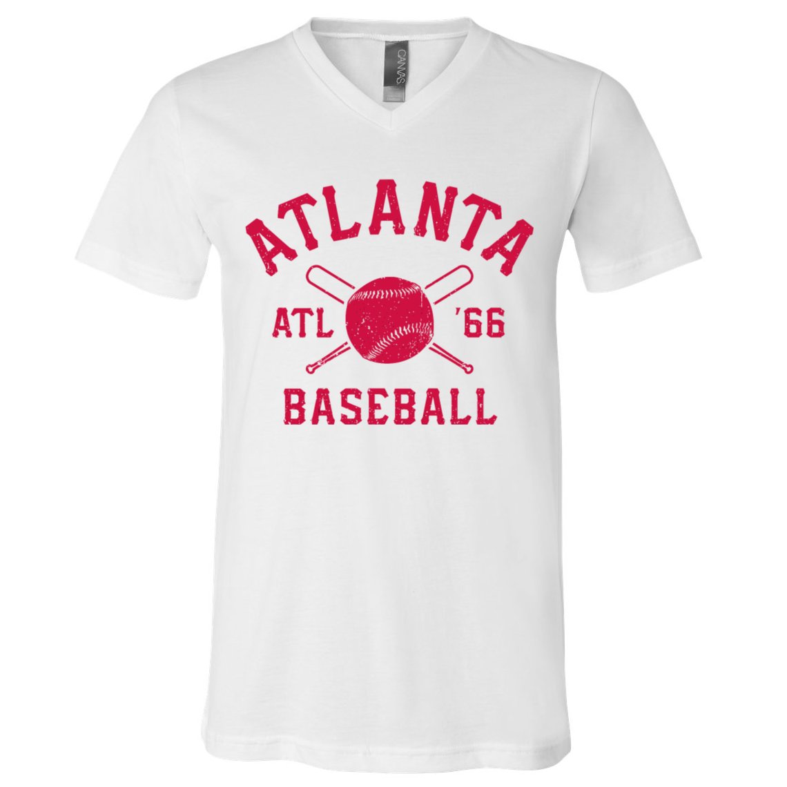 Atlanta Baseball ATL Vintage Brave Retro V-Neck T-Shirt
