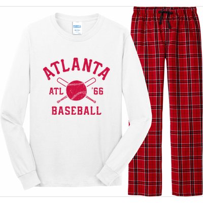 Atlanta Baseball ATL Vintage Brave Retro Long Sleeve Pajama Set