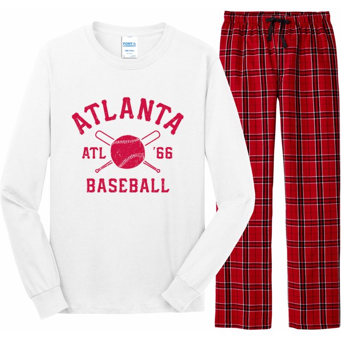 Atlanta Baseball ATL Vintage Brave Retro Long Sleeve Pajama Set