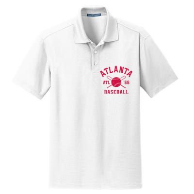 Atlanta Baseball ATL Vintage Brave Retro Dry Zone Grid Polo