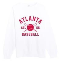 Atlanta Baseball ATL Vintage Brave Retro Premium Crewneck Sweatshirt