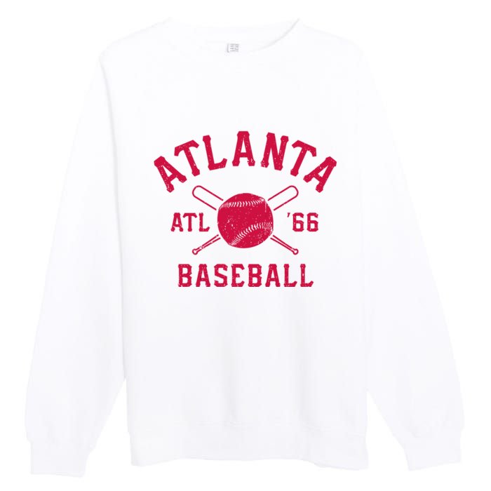 Atlanta Baseball ATL Vintage Brave Retro Premium Crewneck Sweatshirt