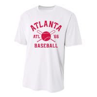 Atlanta Baseball ATL Vintage Brave Retro Performance Sprint T-Shirt