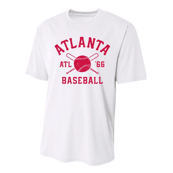 Atlanta Baseball ATL Vintage Brave Retro Performance Sprint T-Shirt