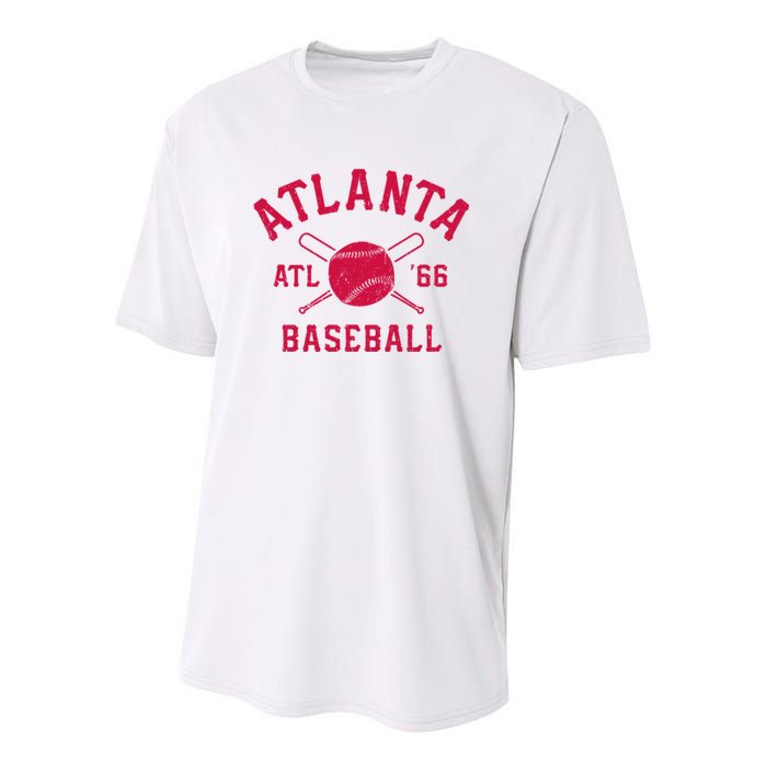 Atlanta Baseball ATL Vintage Brave Retro Youth Performance Sprint T-Shirt