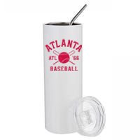 Atlanta Baseball ATL Vintage Brave Retro Stainless Steel Tumbler