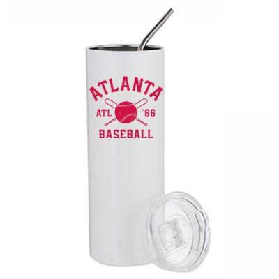 Atlanta Baseball ATL Vintage Brave Retro Stainless Steel Tumbler