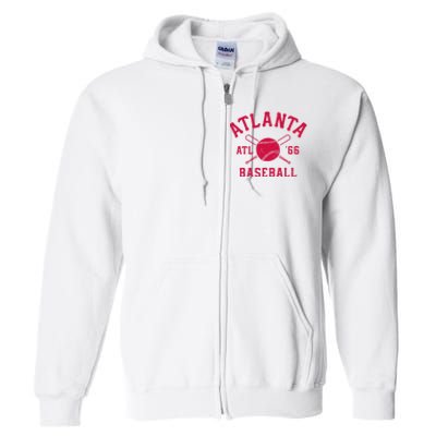 Atlanta Baseball ATL Vintage Brave Retro Full Zip Hoodie