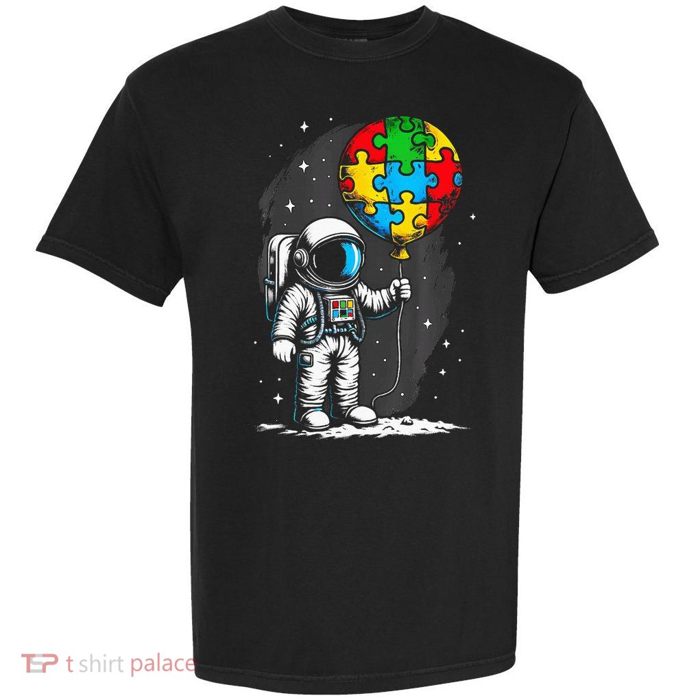 Astronaut Balloon Autism Awareness Space Autistic  Garment-Dyed Heavyweight T-Shirt