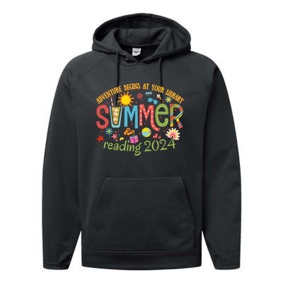 Adventure Begins At Your Library Summer Reading Program 2024 Performance Fleece Hoodie