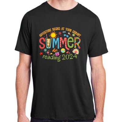 Adventure Begins At Your Library Summer Reading Program 2024 Adult ChromaSoft Performance T-Shirt