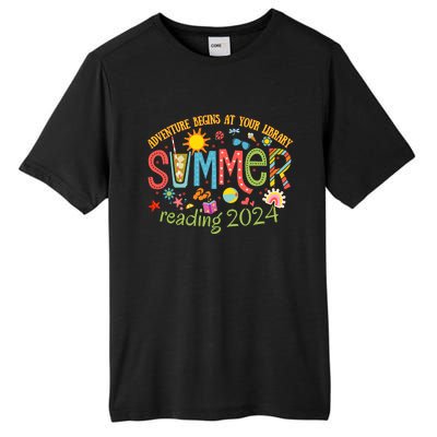 Adventure Begins At Your Library Summer Reading Program 2024 Tall Fusion ChromaSoft Performance T-Shirt