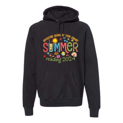 Adventure Begins At Your Library Summer Reading Program 2024 Premium Hoodie