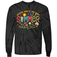 Adventure Begins At Your Library Summer Reading Program 2024 Tie-Dye Long Sleeve Shirt