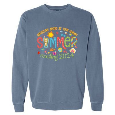 Adventure Begins At Your Library Summer Reading Program 2024 Garment-Dyed Sweatshirt