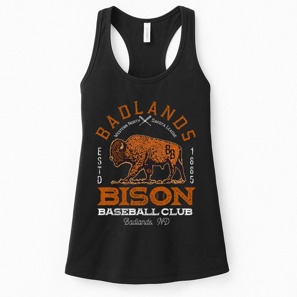 American Bison Baseball Retro Minor League Baseball Team Womens Tank Top