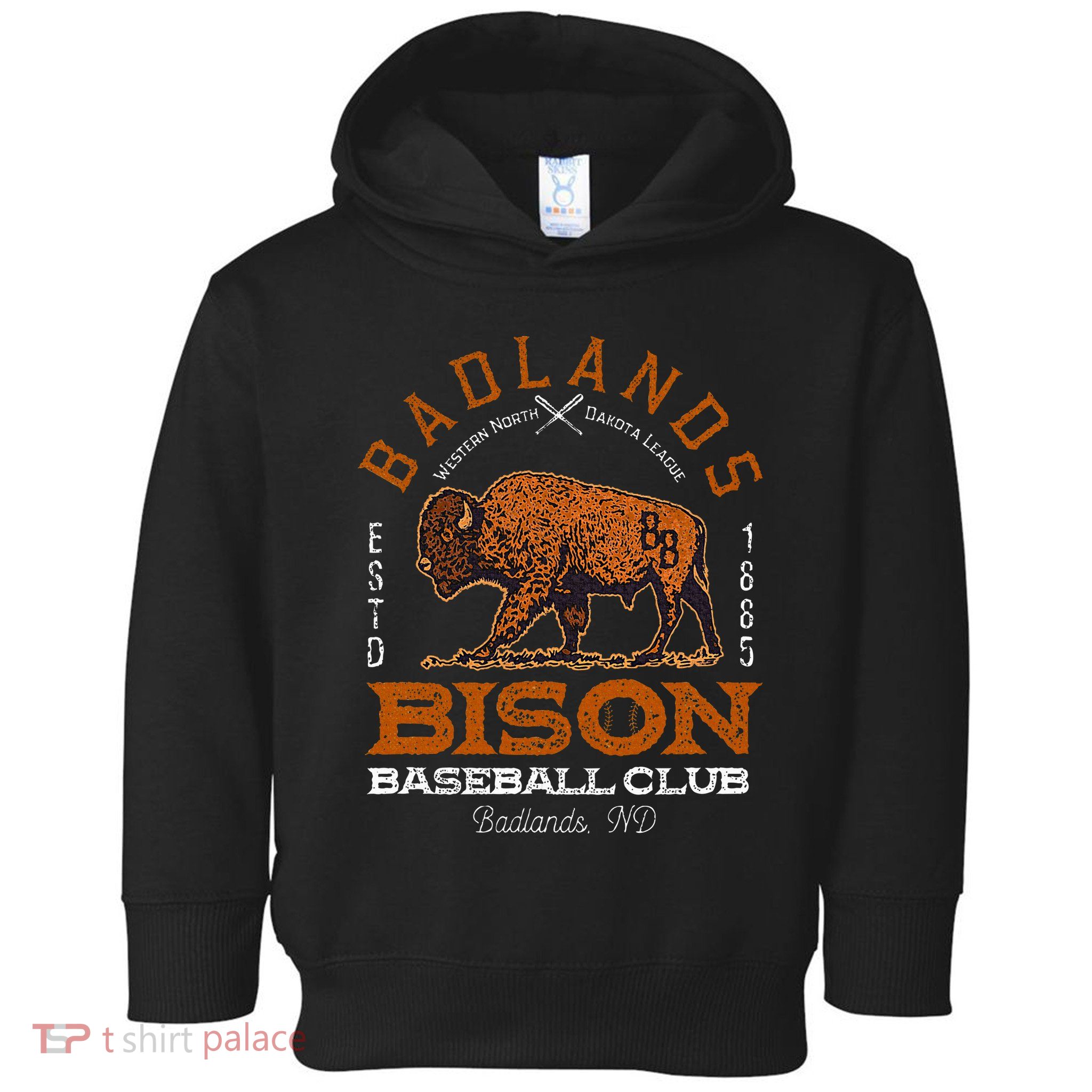 American Bison Baseball Retro Minor League Baseball Team Toddler Hoodie
