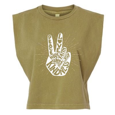 Anti Bullying Be Kind Peace Hand Sign Gift Unity Day Orange Garment-Dyed Women's Muscle Tee