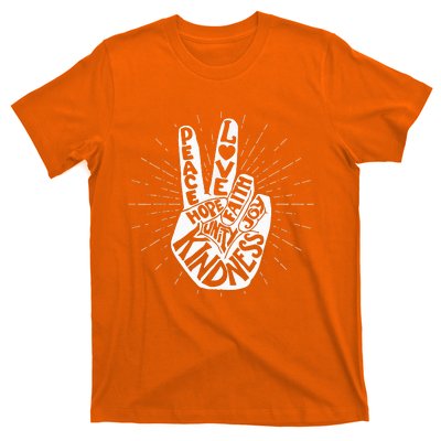 Anti Bullying Be Kind Peace Hand Sign Gift Unity Day Orange T-Shirt