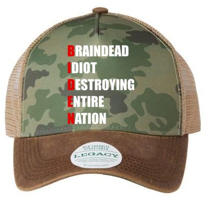 Anti Biden Braindead Idiot Destroying Entire Nation Legacy Tie Dye Trucker Hat