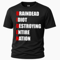 Anti Biden Braindead Idiot Destroying Entire Nation Cooling Performance Crew T-Shirt