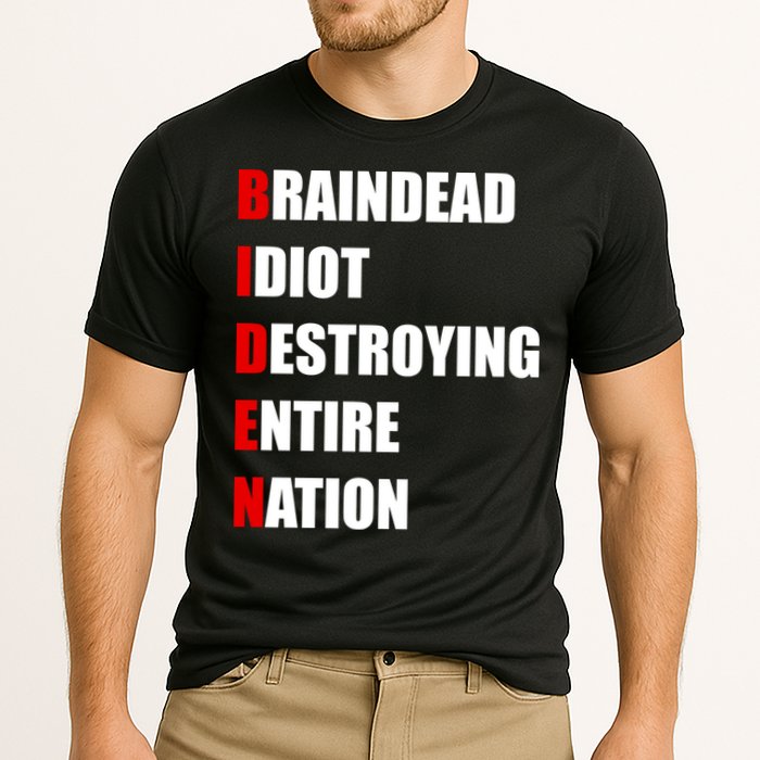 Anti Biden Braindead Idiot Destroying Entire Nation Cooling Performance Crew T-Shirt