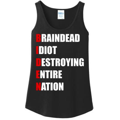 Anti Biden Braindead Idiot Destroying Entire Nation Ladies Essential Tank