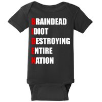 Anti Biden Braindead Idiot Destroying Entire Nation Baby Bodysuit