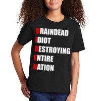 Anti Biden Braindead Idiot Destroying Entire Nation Kids T-Shirt