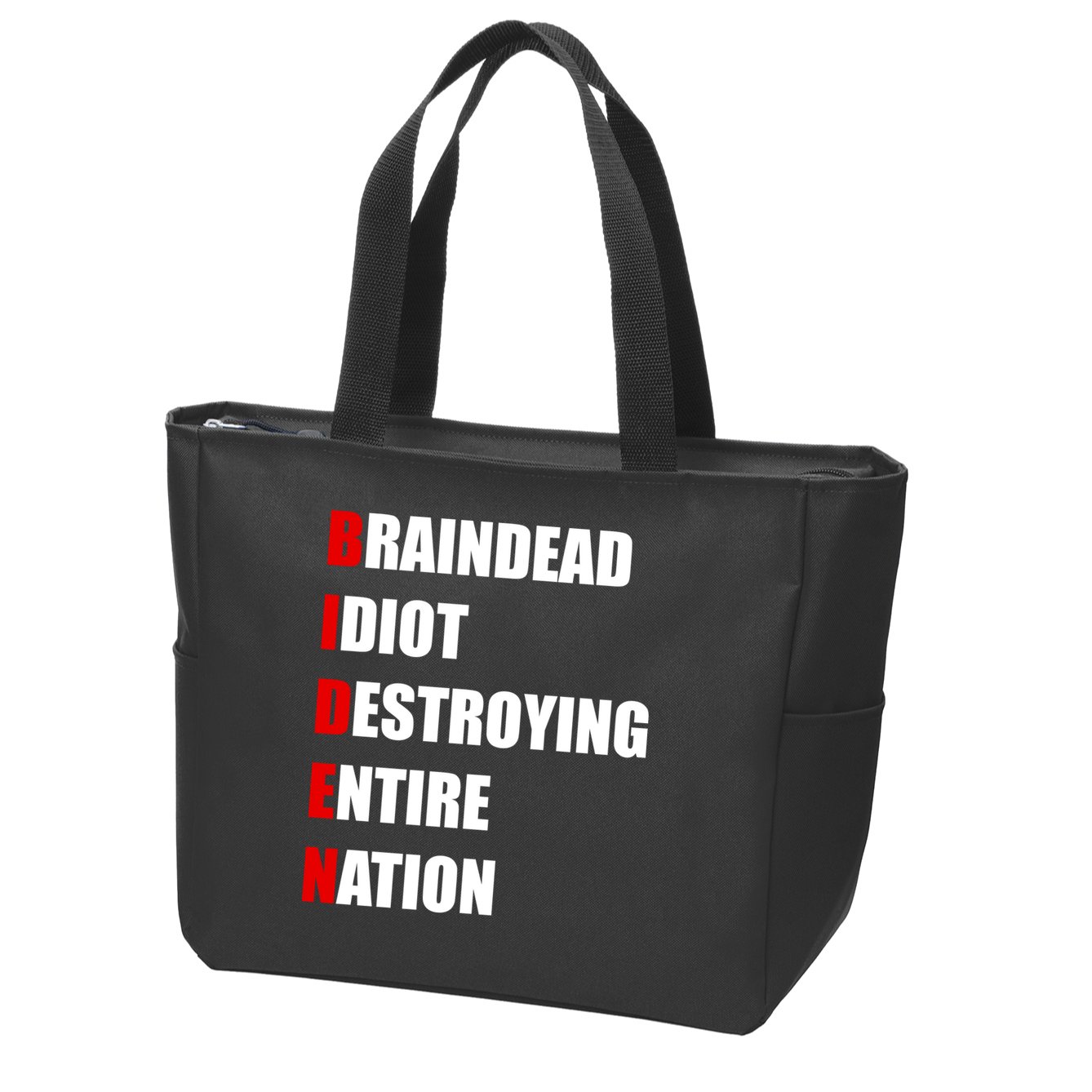 Anti Biden Braindead Idiot Destroying Entire Nation Zip Tote Bag