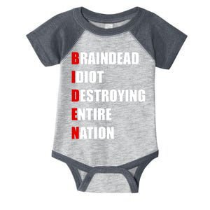 Anti Biden Braindead Idiot Destroying Entire Nation Infant Baby Jersey Bodysuit