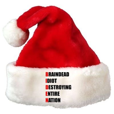 Anti Biden Braindead Idiot Destroying Entire Nation Premium Christmas Santa Hat