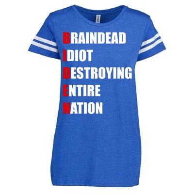 Anti Biden Braindead Idiot Destroying Entire Nation Enza Ladies Jersey Football T-Shirt