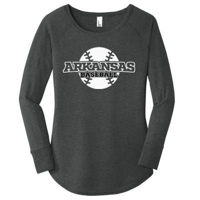 Arkansas Baseball Block Font Women's Perfect Tri Tunic Long Sleeve Shirt