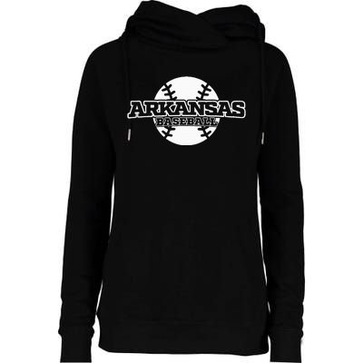 Arkansas Baseball Block Font Womens Funnel Neck Pullover Hood