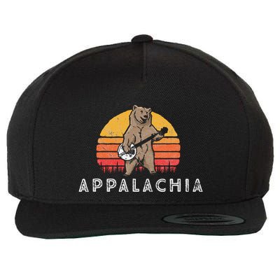 Appalachia Bluegrass Banjo Bear Wool Snapback Cap