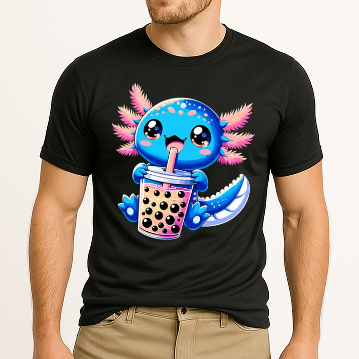 Axolotl Bubble Boba Tea Anime Cute Kawaii Blue Axolotl Cooling Performance Crew T-Shirt