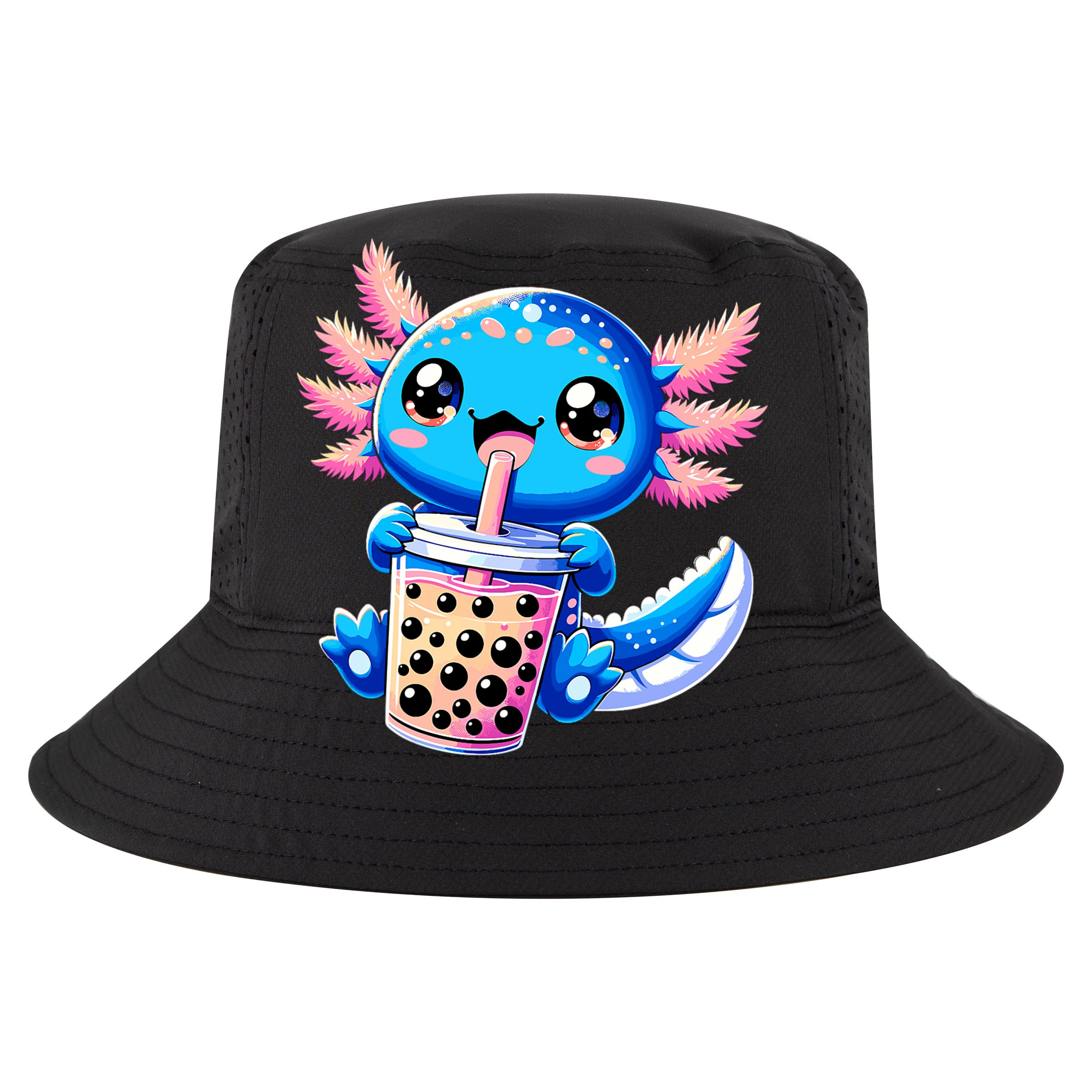 Axolotl Bubble Boba Tea Anime Cute Kawaii Blue Axolotl Cooling Performance Crew T-Shirt