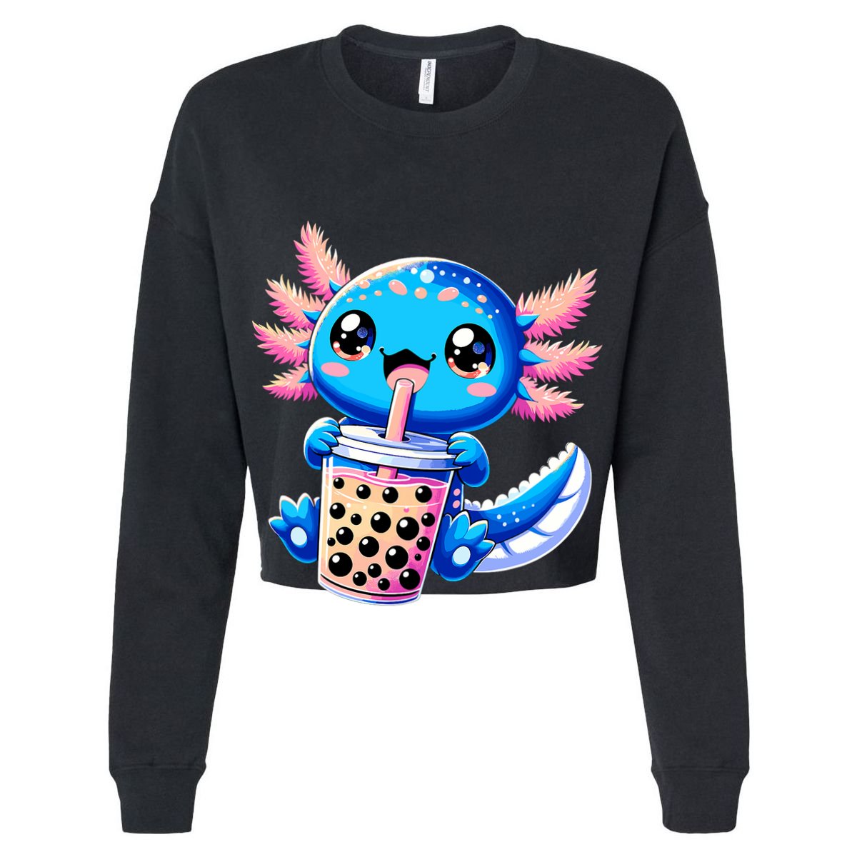 Axolotl Bubble Boba Tea Anime Cute Kawaii Blue Axolotl T-Shirt