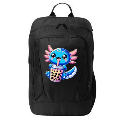 Axolotl Bubble Boba Tea Anime Cute Kawaii Blue Axolotl City Backpack