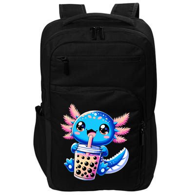 Axolotl Bubble Boba Tea Anime Cute Kawaii Blue Axolotl Impact Tech Backpack