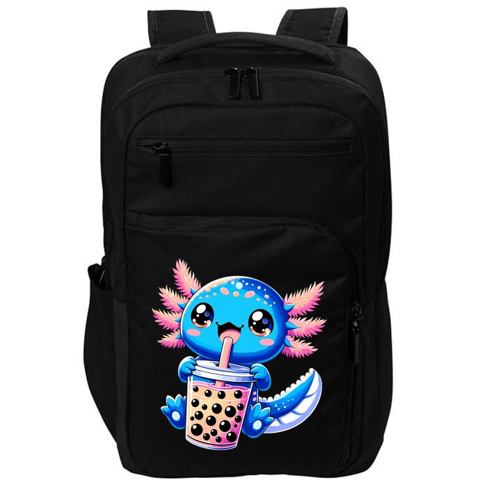 Axolotl Bubble Boba Tea Anime Cute Kawaii Blue Axolotl Impact Tech Backpack