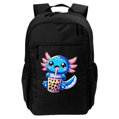 Axolotl Bubble Boba Tea Anime Cute Kawaii Blue Axolotl Backpack