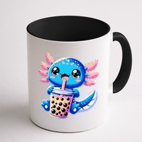 Axolotl Bubble Boba Tea Anime Cute Kawaii Blue Axolotl Mug