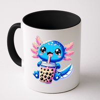 Axolotl Bubble Boba Tea Anime Cute Kawaii Blue Axolotl Mug