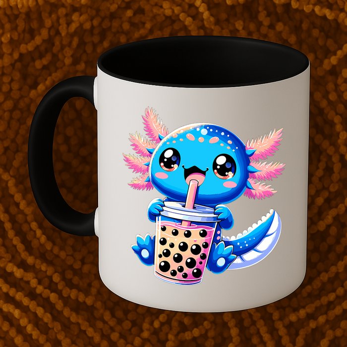 Axolotl Bubble Boba Tea Anime Cute Kawaii Blue Axolotl Mug