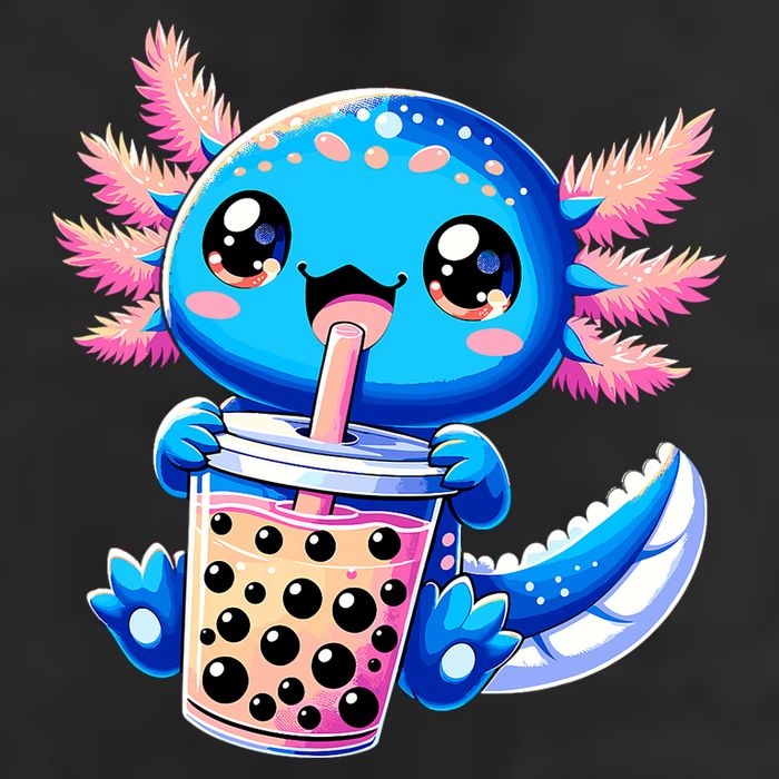 Axolotl Bubble Boba Tea Anime Cute Kawaii Blue Axolotl 11oz C Handle Ceramic Mug