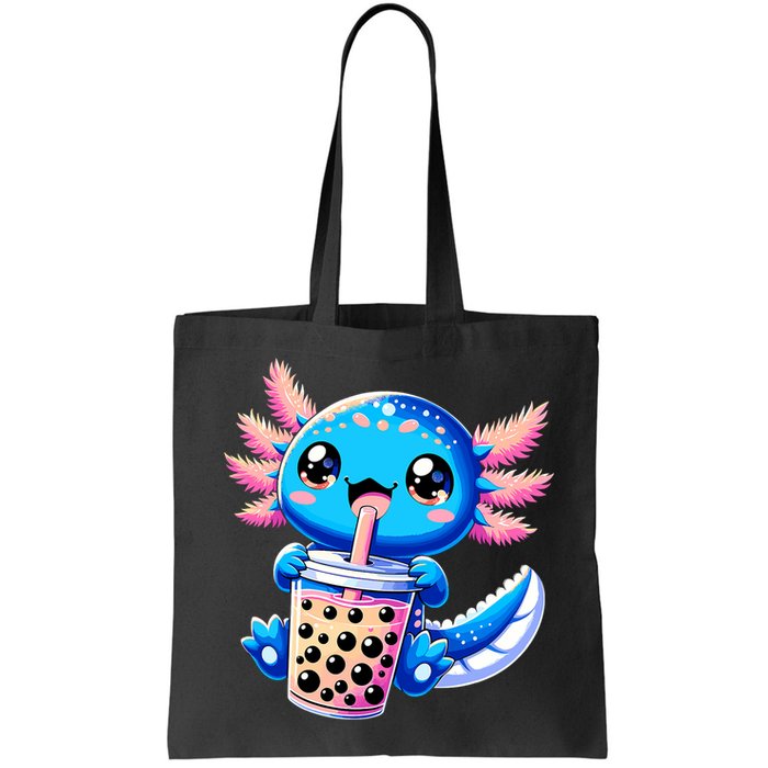 Axolotl Bubble Boba Tea Anime Cute Kawaii Blue Axolotl Bag