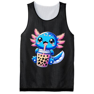 Axolotl Bubble Boba Tea Anime Cute Kawaii Blue Axolotl Mesh Reversible Basketball Jersey Tank
